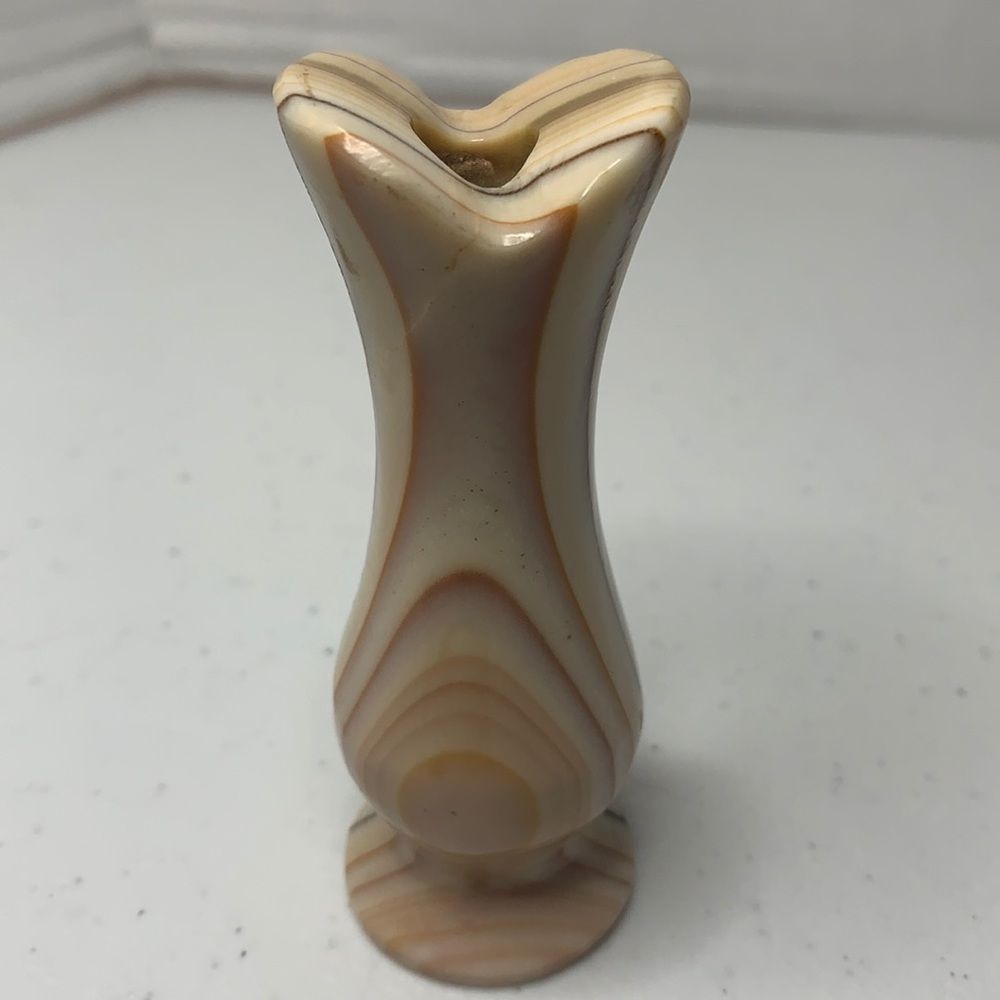 Vintage Onyx Vase, Solid Onyx Vase, Natural Decor, Mid Century Modern Vase